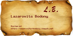 Lazarovits Bodony névjegykártya
